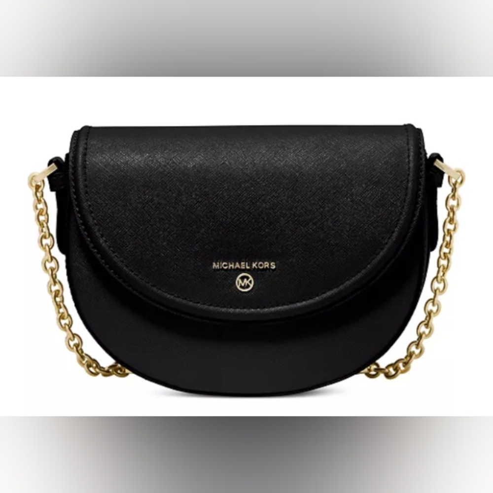 Michael Kors Black Crossbody Bag with Gold Chain